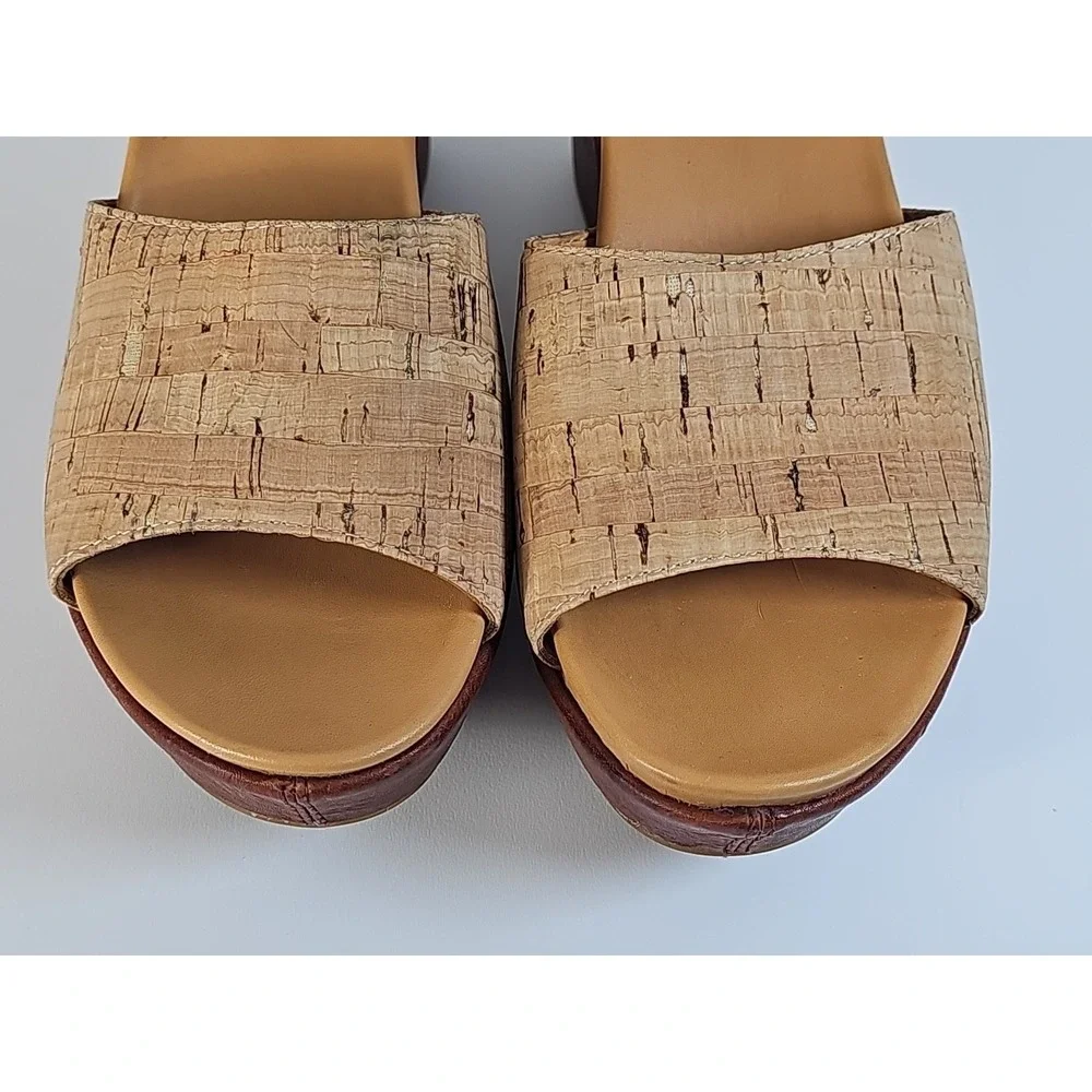 Kork‎ Ease Keirn Cork Leather Platform Wedge Sandal w/ Ankle Strap Sz 8M